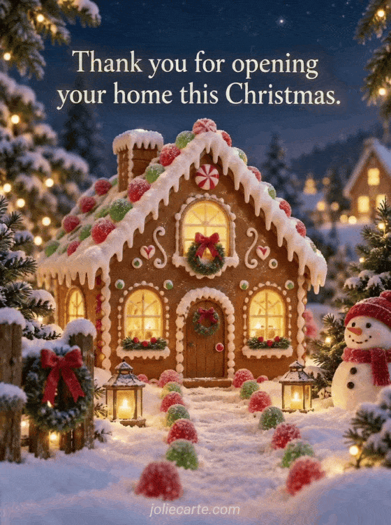 Thank you for opening your home this Christmas. - GIF