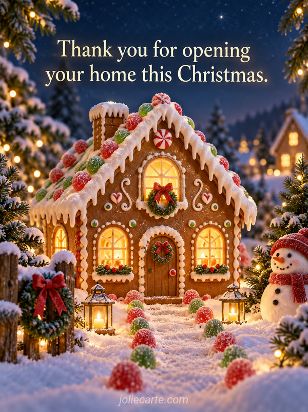 Thank you for opening your home this Christmas. - Image