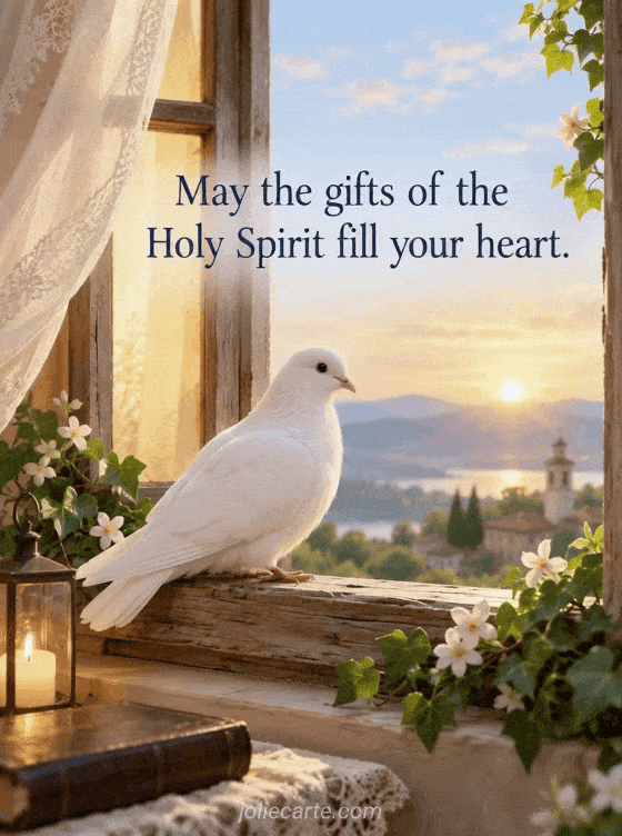 May the gifts of the Holy Spirit fill your heart. - GIF