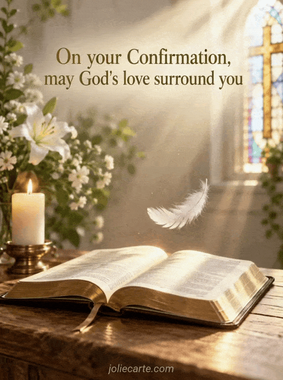 On your Confirmation, may God's love surround you - GIF