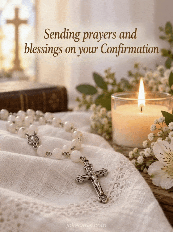 Sending prayers and blessings on your Confirmation - GIF