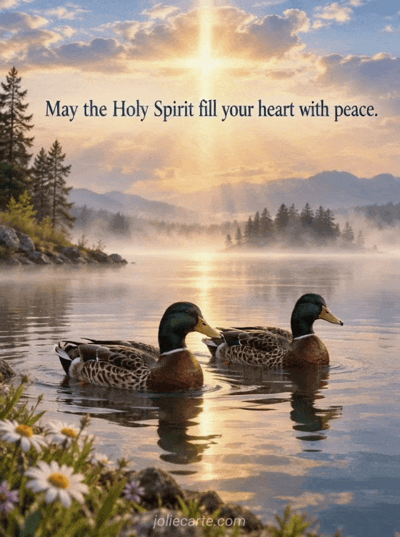 May the Holy Spirit fill your heart with peace. - GIF