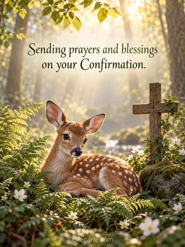 Sending prayers and blessings on your Confirmation. - Image