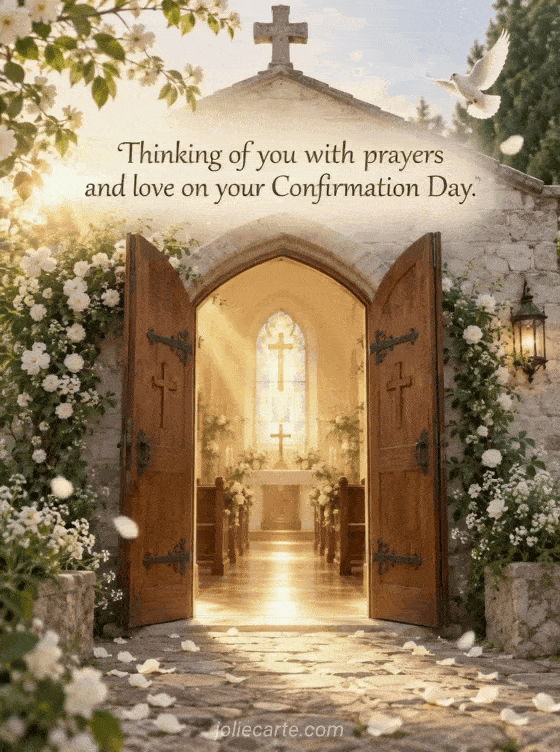 Thinking of you with prayers and love on your Confirmation Day. - GIF