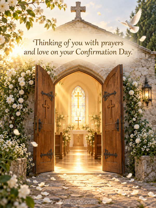 Thinking of you with prayers and love on your Confirmation Day. - Image