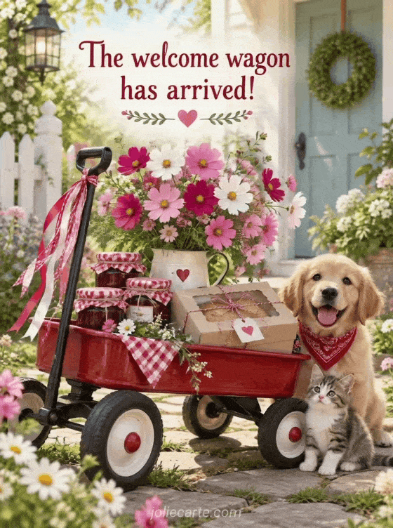 The welcome wagon has arrived! - GIF