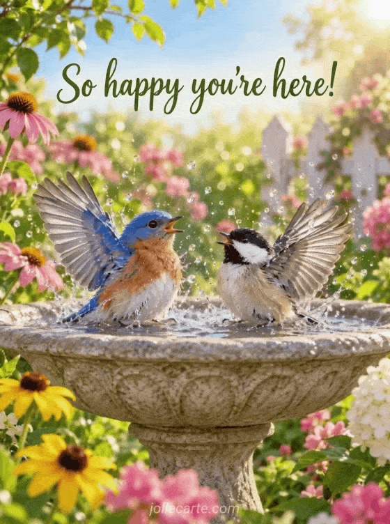 So happy you're here! - GIF