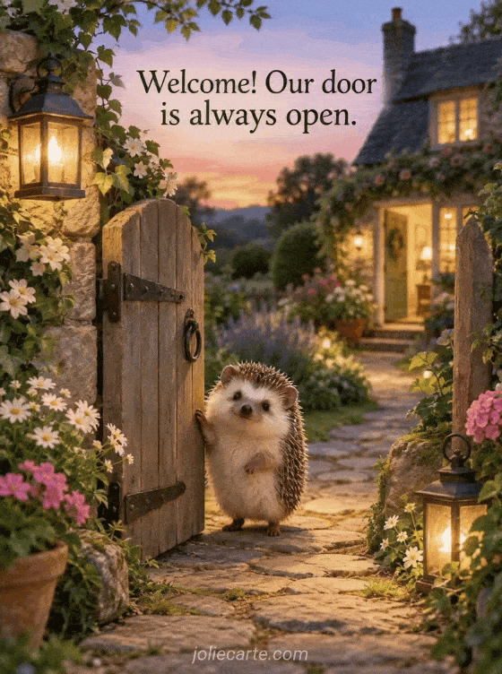 Welcome! Our door is always open. - GIF