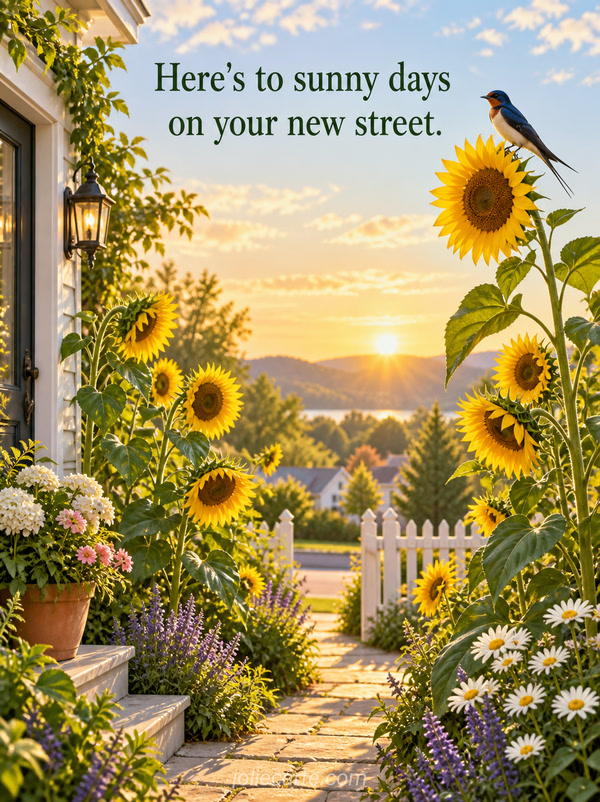 Here's to sunny days on your new street. - Image