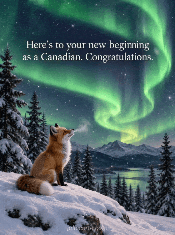 Here's to your new beginning as a Canadian. Congratulations. - GIF