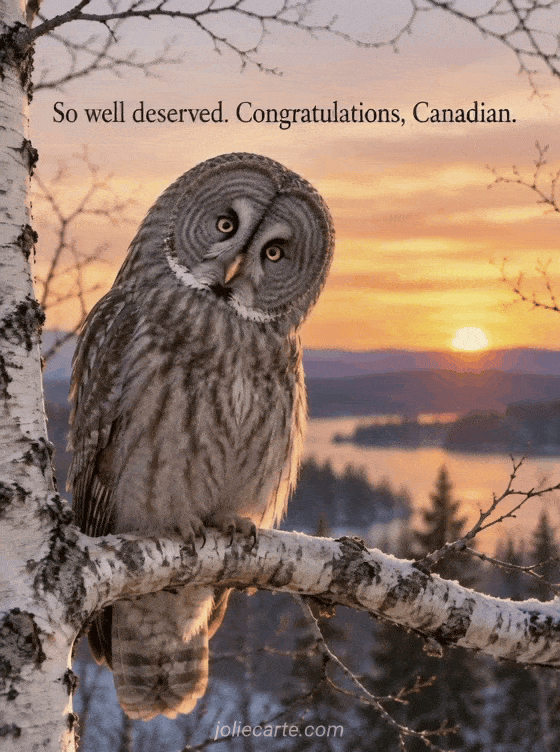 So well deserved. Congratulations, Canadian. - GIF
