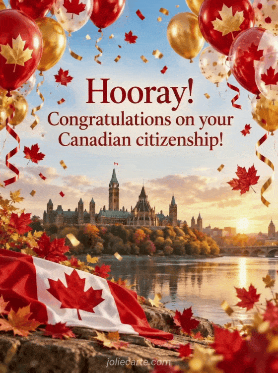 Hooray! Congratulations on your Canadian citizenship! - GIF