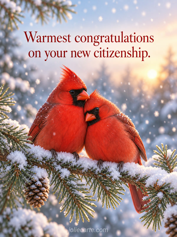 Warmest congratulations on your new citizenship. - Image