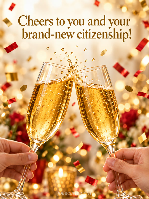 Cheers to you and your brand-new citizenship! - Image