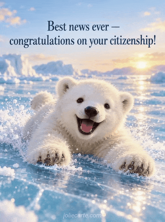 Best news ever — congratulations on your citizenship! - GIF