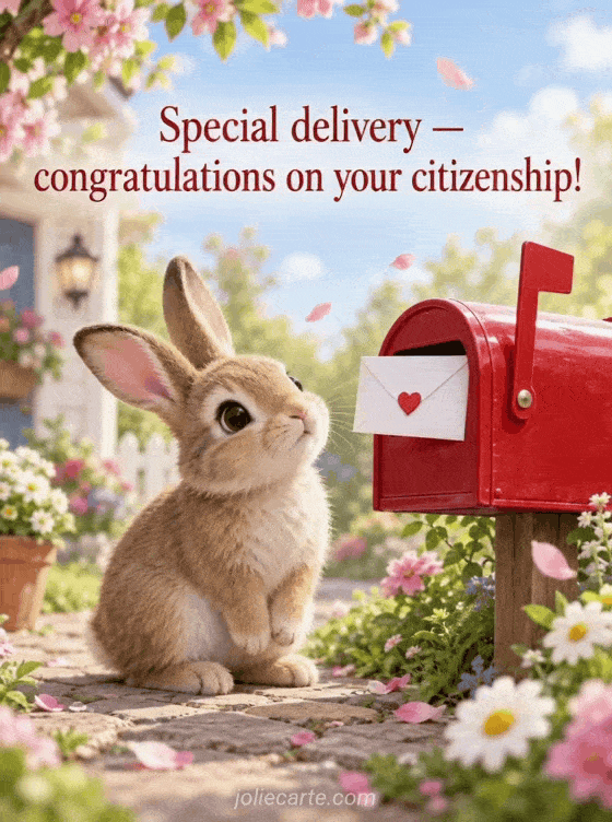 Special delivery — congratulations on your citizenship! - GIF