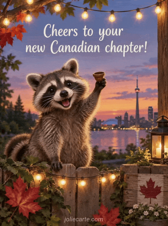 Cheers to your new Canadian chapter! - GIF