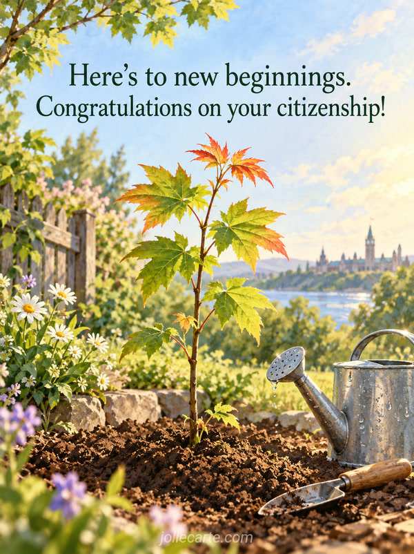 Here's to new beginnings. Congratulations on your citizenship! - Image
