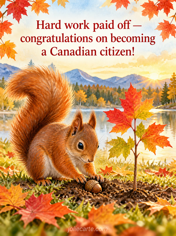 Hard work paid off — congratulations on becoming a Canadian citizen! - Image