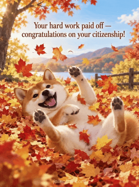 Your hard work paid off — congratulations on your citizenship! - GIF