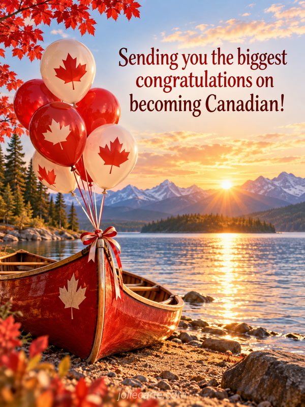 Sending you the biggest congratulations on becoming Canadian! - Image