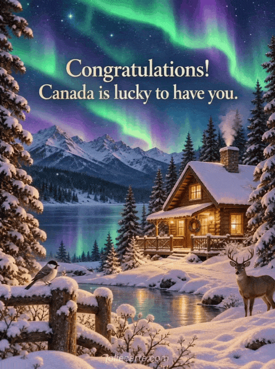 Congratulations! Canada is lucky to have you. - GIF