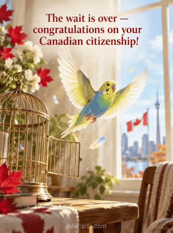The wait is over — congratulations on your Canadian citizenship! - GIF