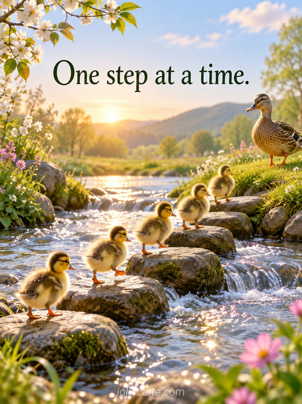 One step at a time. - Image