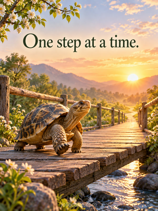 One step at a time. - Image