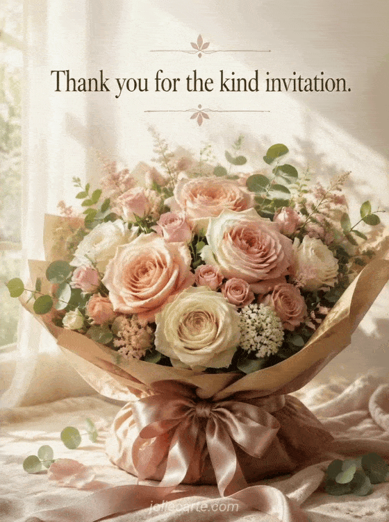 Thank you for the kind invitation. - GIF