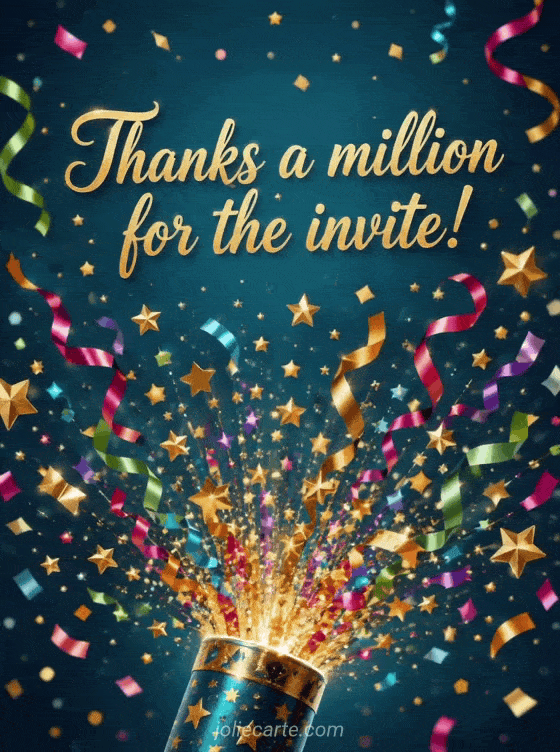 Thanks a million for the invite! - GIF