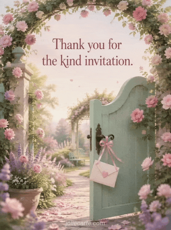 Thank you for the kind invitation. - GIF