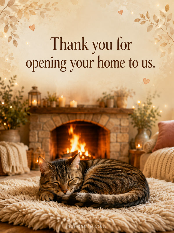 Thank you for opening your home to us. - Image