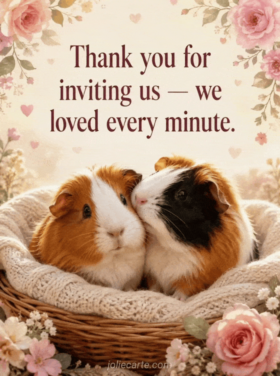 Thank you for inviting us — we loved every minute. - GIF