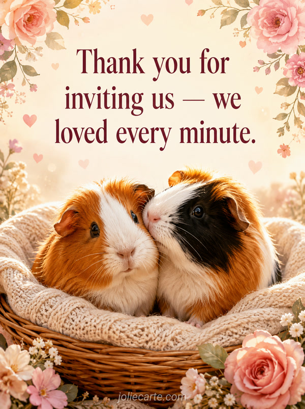Thank you for inviting us — we loved every minute. - Image