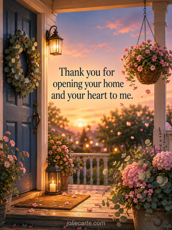Thank you for opening your home and your heart to me. - Image