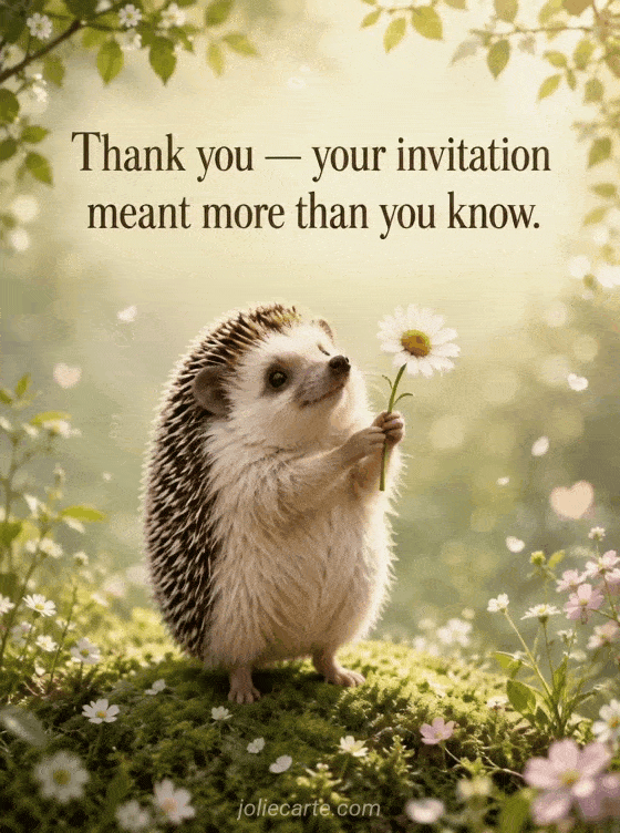 Thank you — your invitation meant more than you know. - GIF