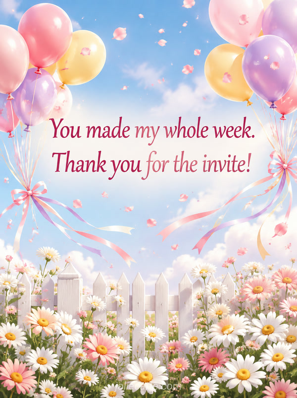 You made my whole week. Thank you for the invite! - Image
