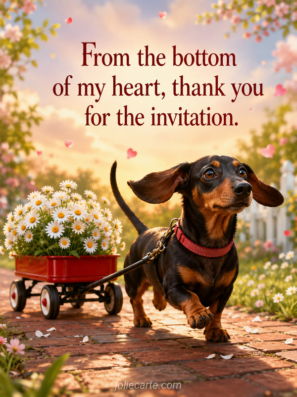 From the bottom of my heart, thank you for the invitation. - Image
