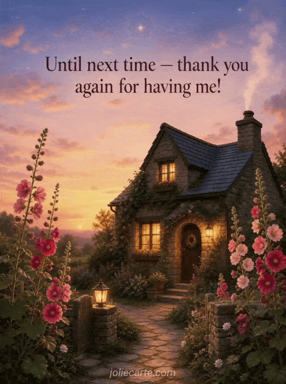 Until next time — thank you again for having me! - GIF