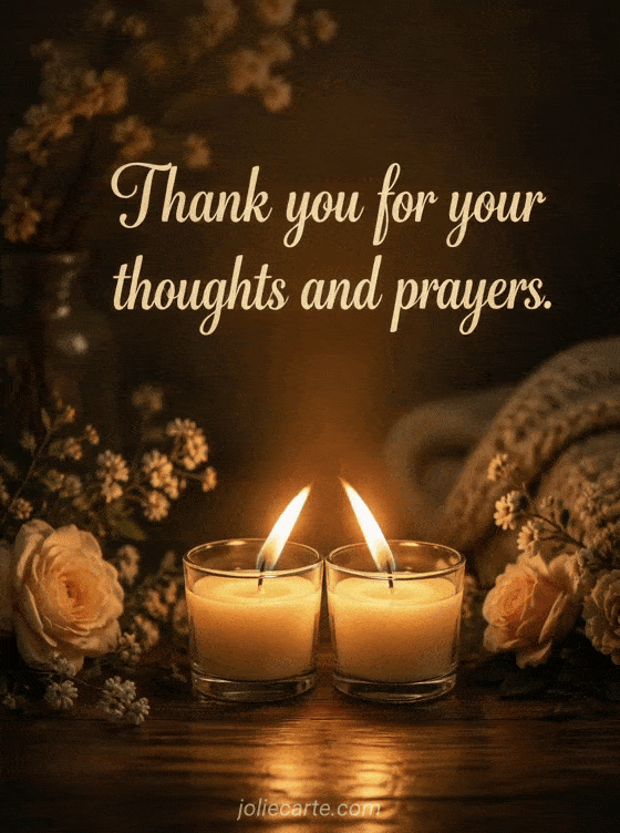 Thank you for your thoughts and prayers. - GIF