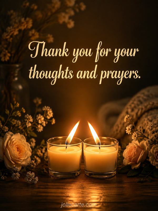 Thank you for your thoughts and prayers. - Image