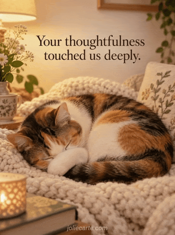 Your thoughtfulness touched us deeply. - GIF