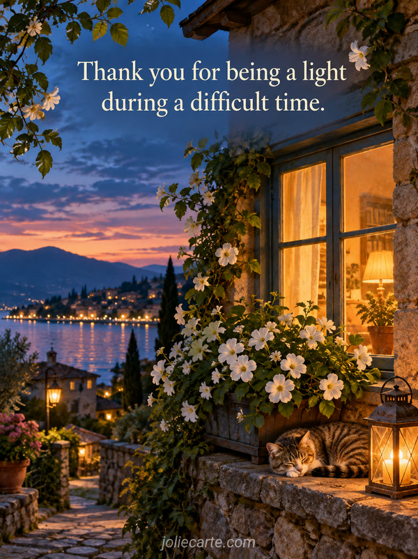 Thank you for being a light during a difficult time. - Image
