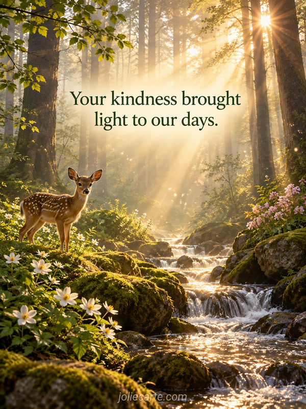 Your kindness brought light to our days. - Image