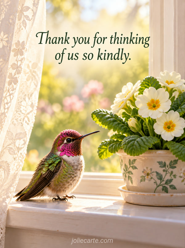 Thank you for thinking of us so kindly. - Image