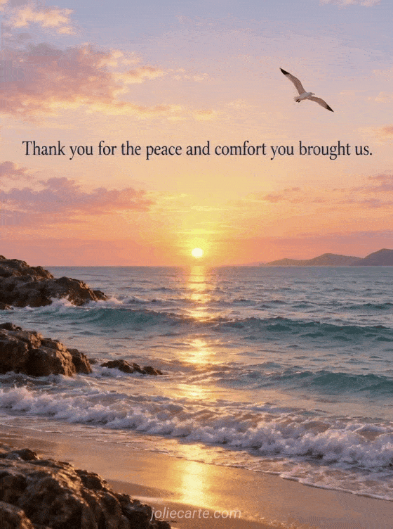 Thank you for the peace and comfort you brought us. - GIF