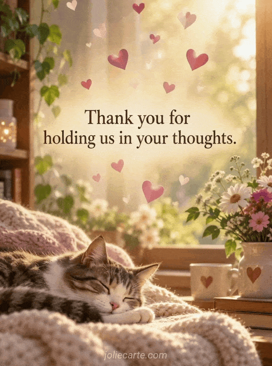 Thank you for holding us in your thoughts. - GIF