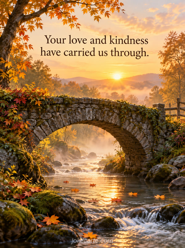 Your love and kindness have carried us through. - Image