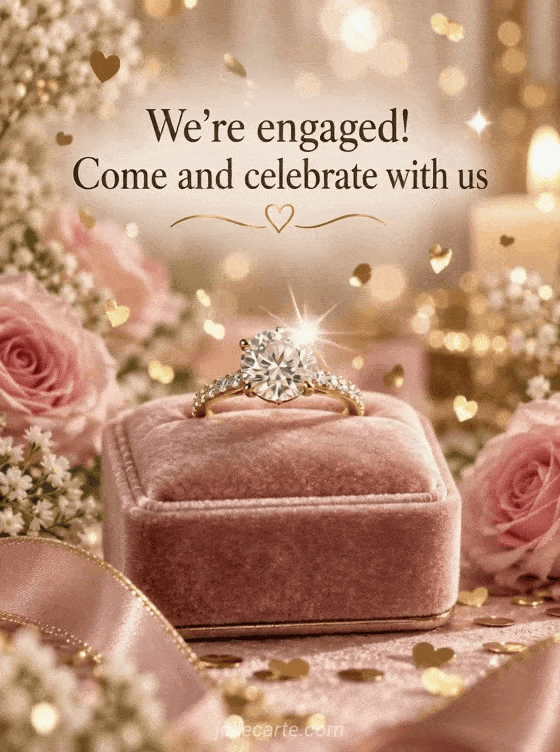 We're engaged! Come and celebrate with us - GIF